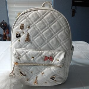 Under One Sky Cream Quilted Backpack